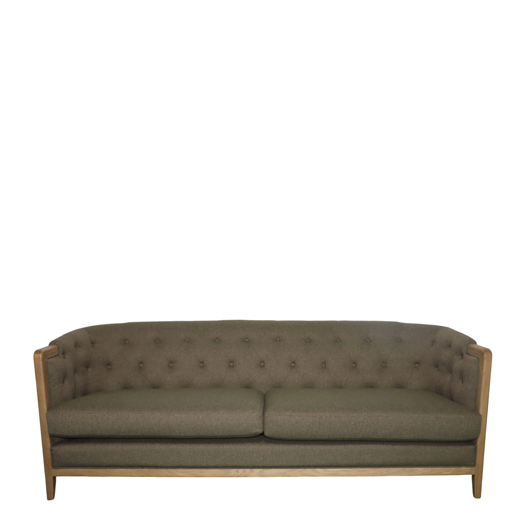 REGAL 3 SEATER SOFA - DARK COFFEE / HISTORY OAK image 0